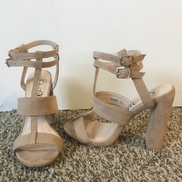 Suede Nude Platform Heel - Picture 3 of 4